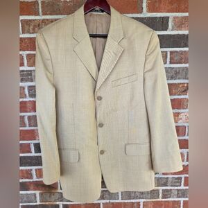 Bachrach Tailored Silk/ Wool/ Linen Blend Tan Sport Coat Classic Custom Fit
